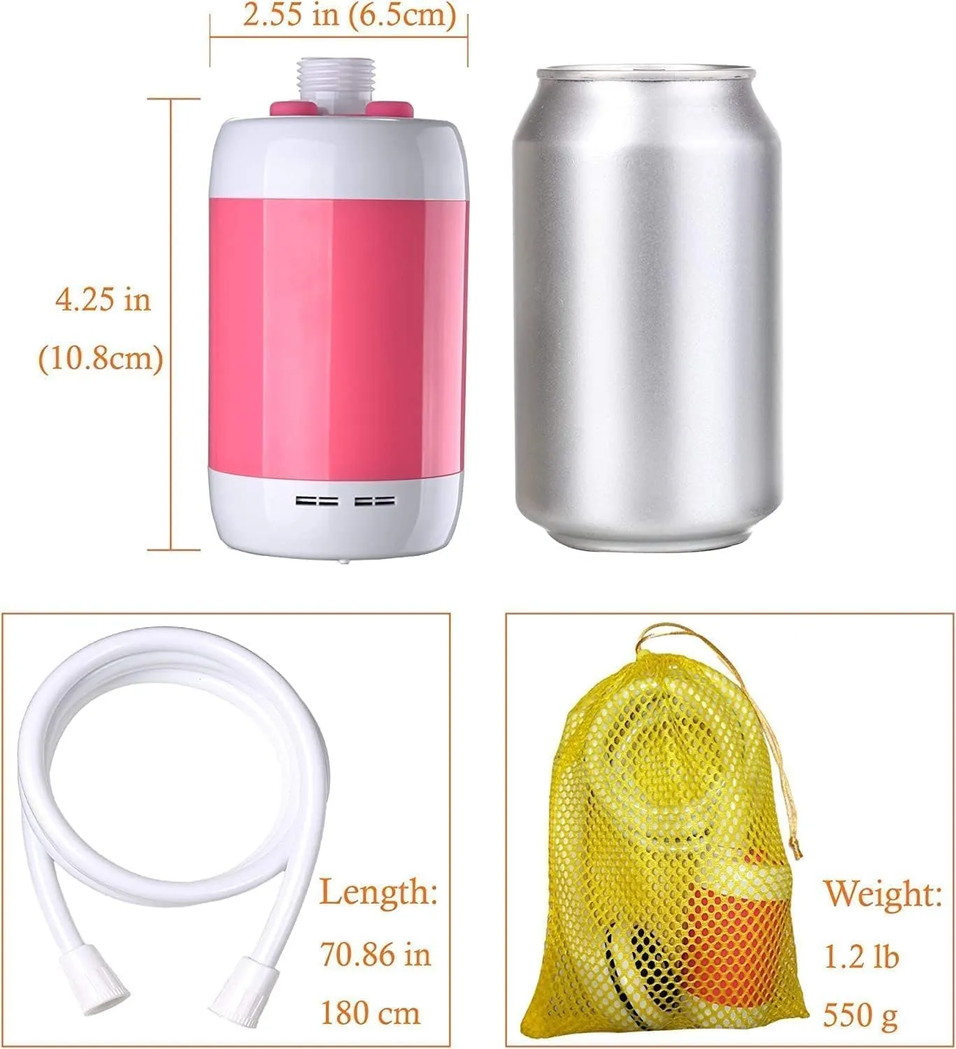 Portable outdoor shower pump rechargeable battery portable shower for camping camp suitable electric showerhead for hiking campsites