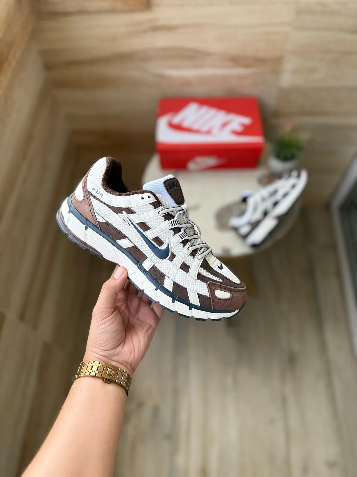 Premium finish P-6000 BROWN TRAINER Highly praised NIKE