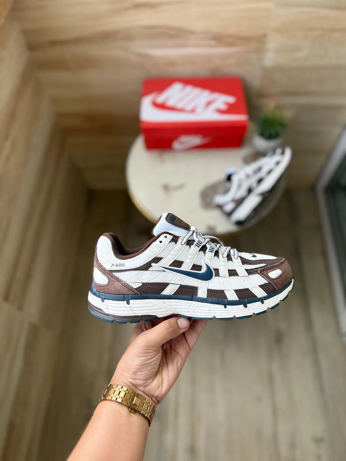 Premium finish P-6000 BROWN TRAINER Highly praised NIKE