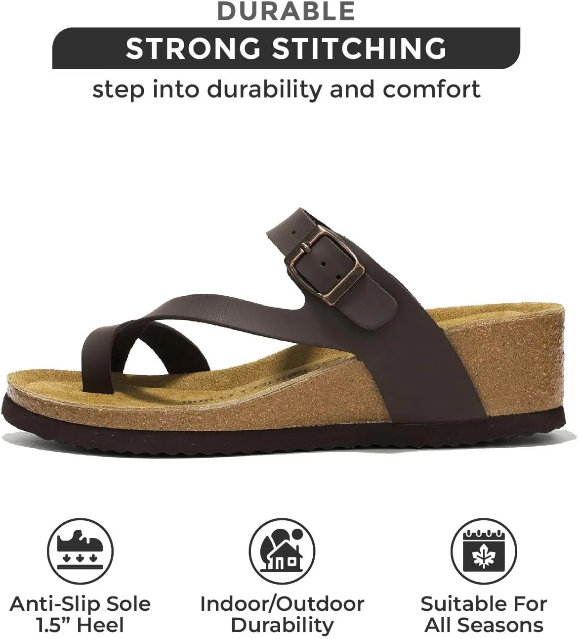 Project Cloud Genuine Leather Womens Sandals Wedge - Wedge Sandals & Slippers - Memory Foam Women Footwear Beach Essentials, Non-Slip Sandals for Women 2025