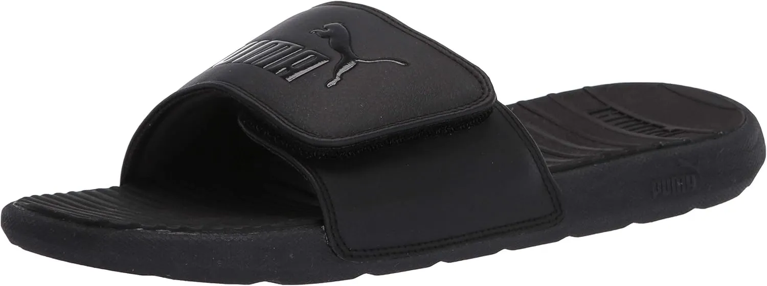 PUMA Men's Cool Cat Hook & Loop Slide Sandal, Black, 10 M US