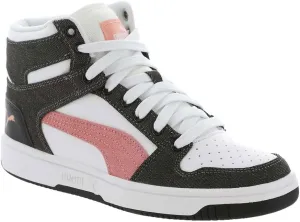 PUMA Rebound Layup Denim Women's Sneaker, 7.5 B(M) US, White-Peach-Black