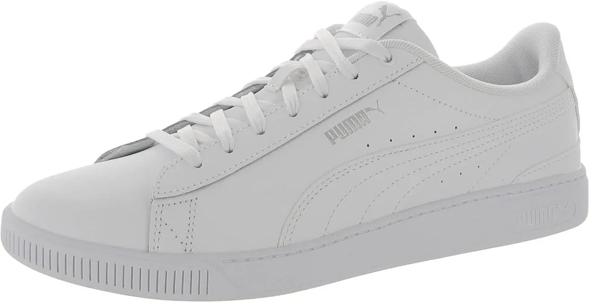 PUMA Vikky v3 Leather Womens Sneaker 9 BM US WhiteWhiteSilver