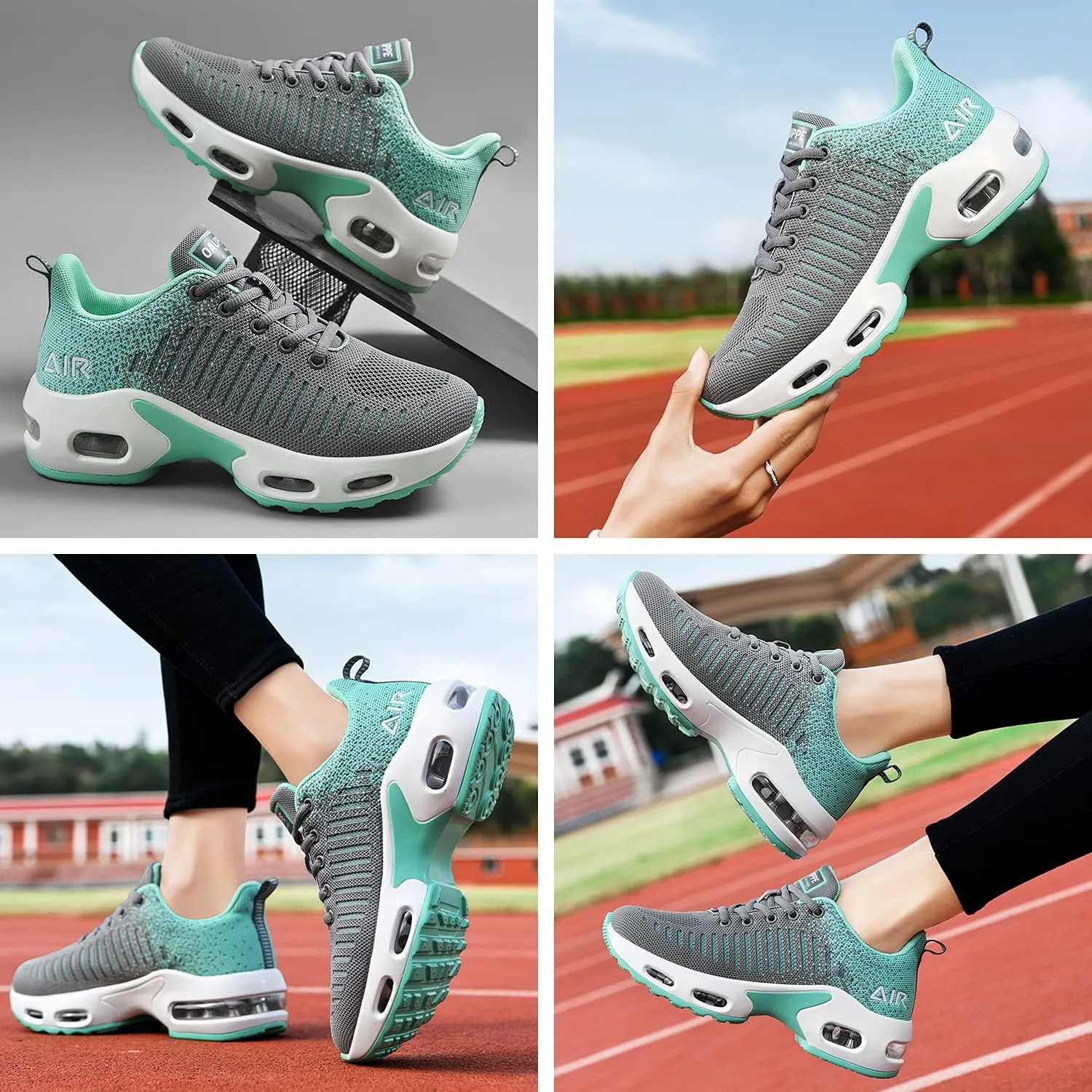 QAUPPE Womens Fashion Lightweight Sports Walking Sneakers Breathable Gym Jogging Running Tennis Shoes US 5.5-11 B(M)…