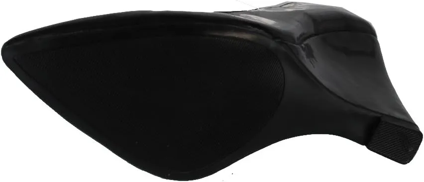 Qupid MEESTER-01 Single Sole Pointy Toe Wedge Heel Pump