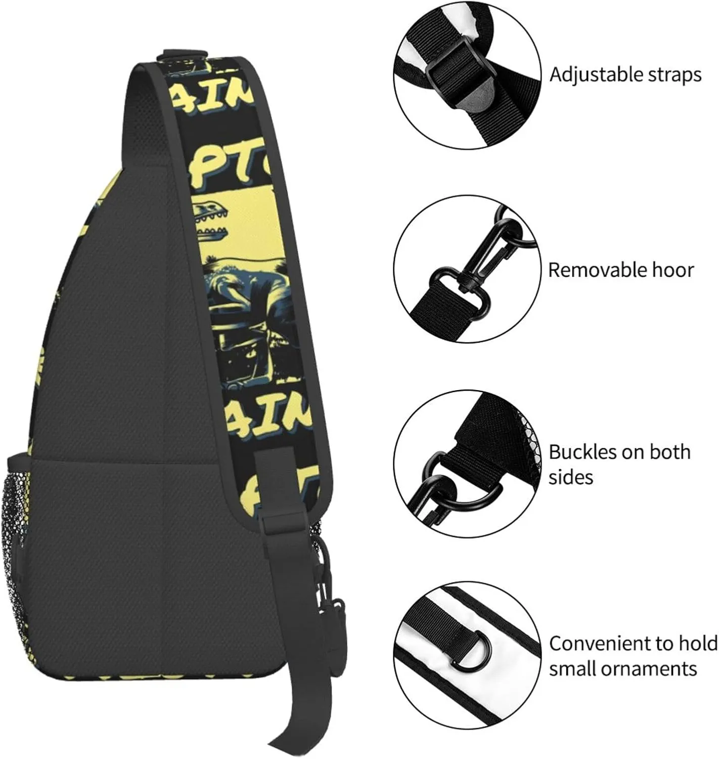 Raptor Trainer Chest Sling Bag Crossbody Shoulder Backpack Bag Gym Cycling Travel Hiking Daypack Cross Bag