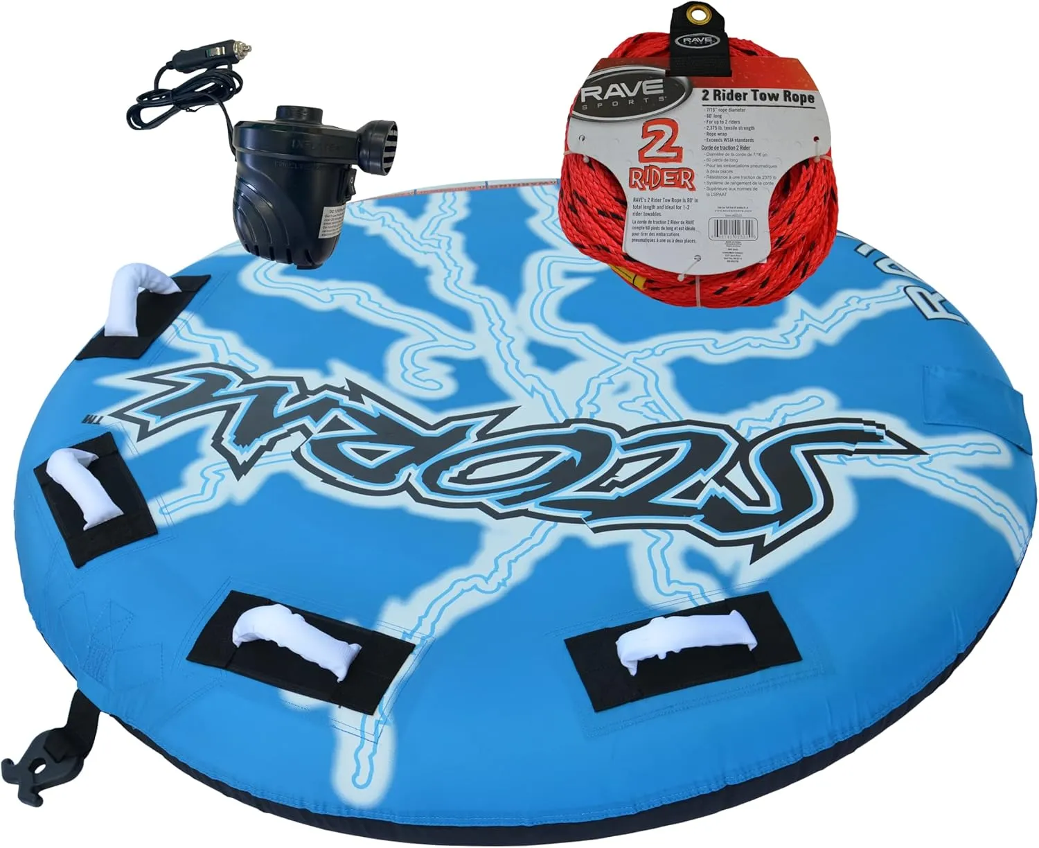 RAVE Sports Storm Boating Towable Tube Storm with Pump and Rope