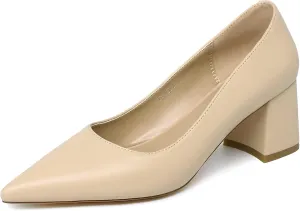 Reitoye Women's Chunky Heel Pumps Closed Toe Dress Pump Heels