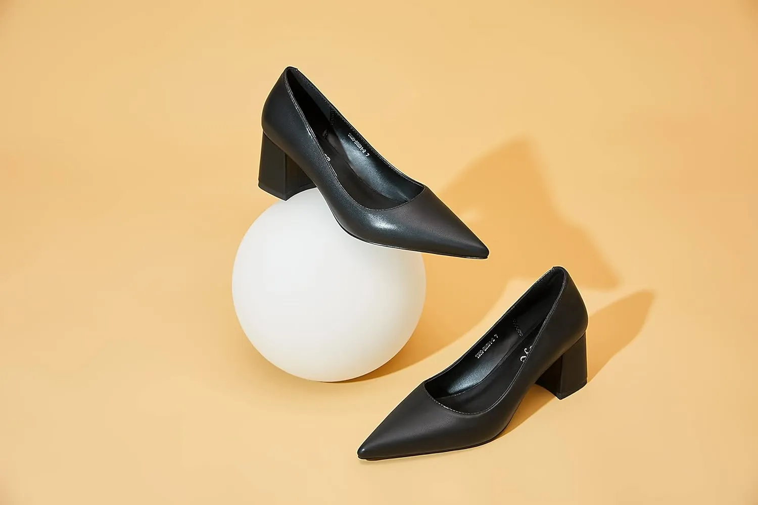 Reitoye Women's Chunky Heel Pumps Closed Toe Dress Pump Heels