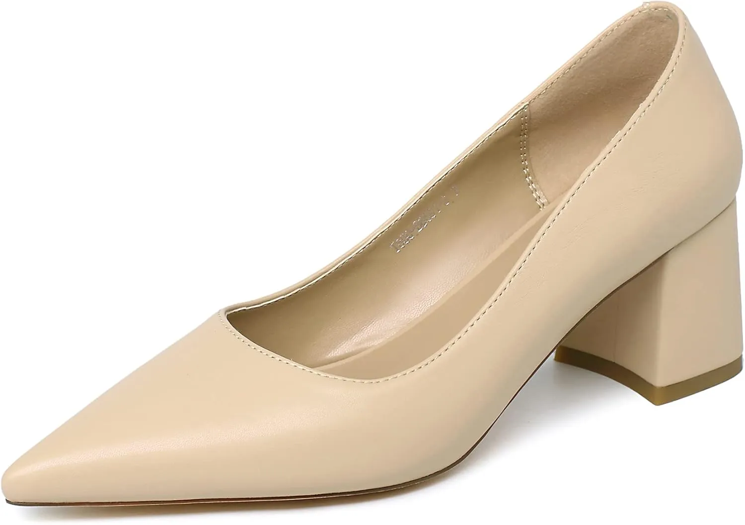 Reitoye Women's Chunky Heel Pumps Closed Toe Dress Pump Heels