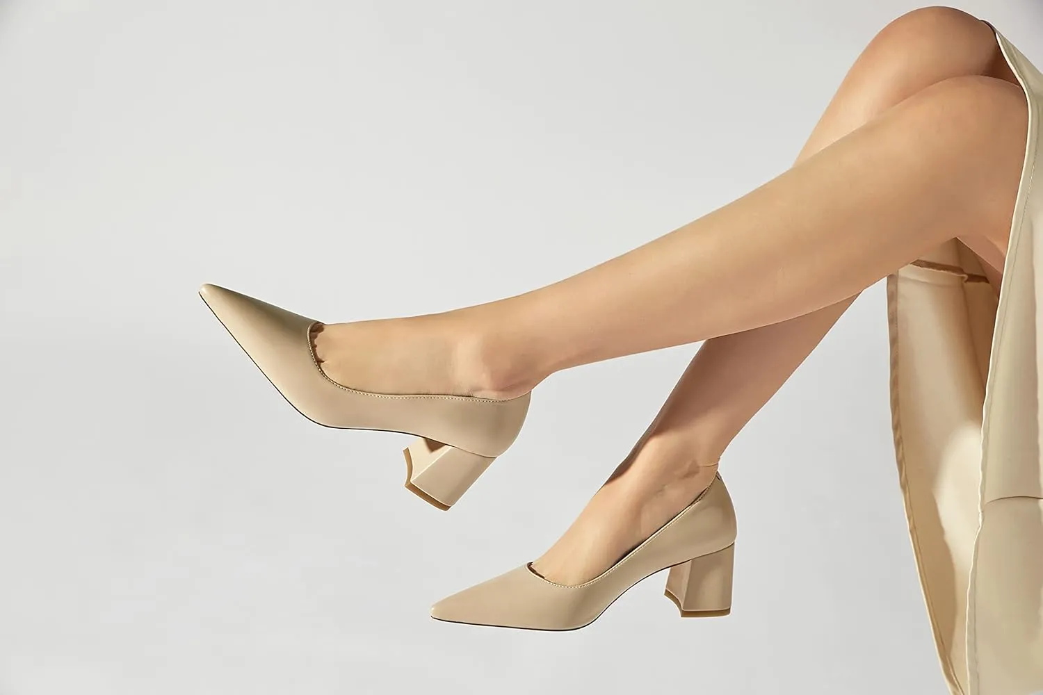 Reitoye Women's Chunky Heel Pumps Closed Toe Dress Pump Heels
