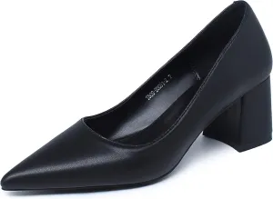 Reitoye Women's Chunky Heel Pumps Closed Toe Dress Pump Heels
