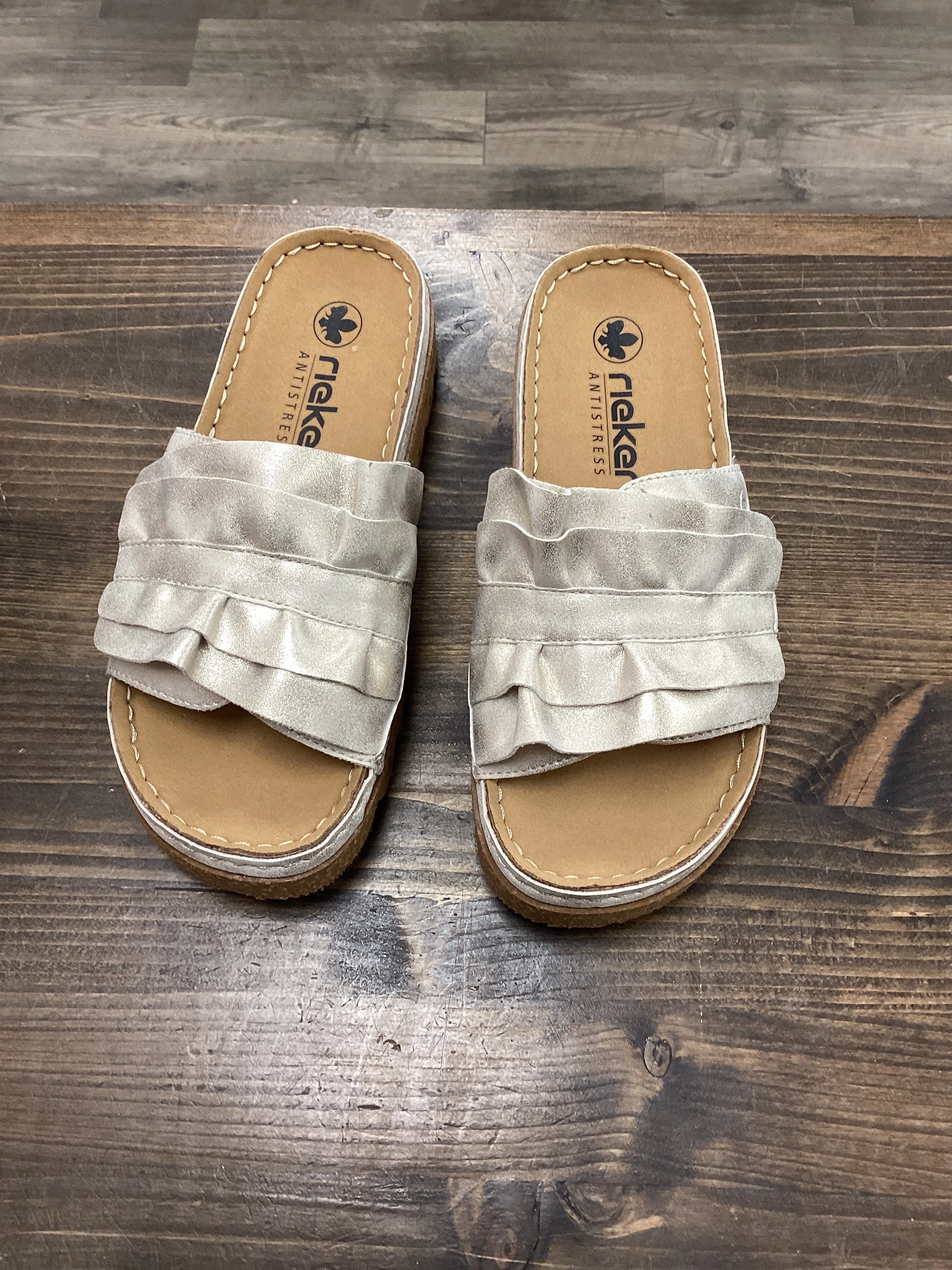 Rieker V8763-60 Beige Slip On Sandal