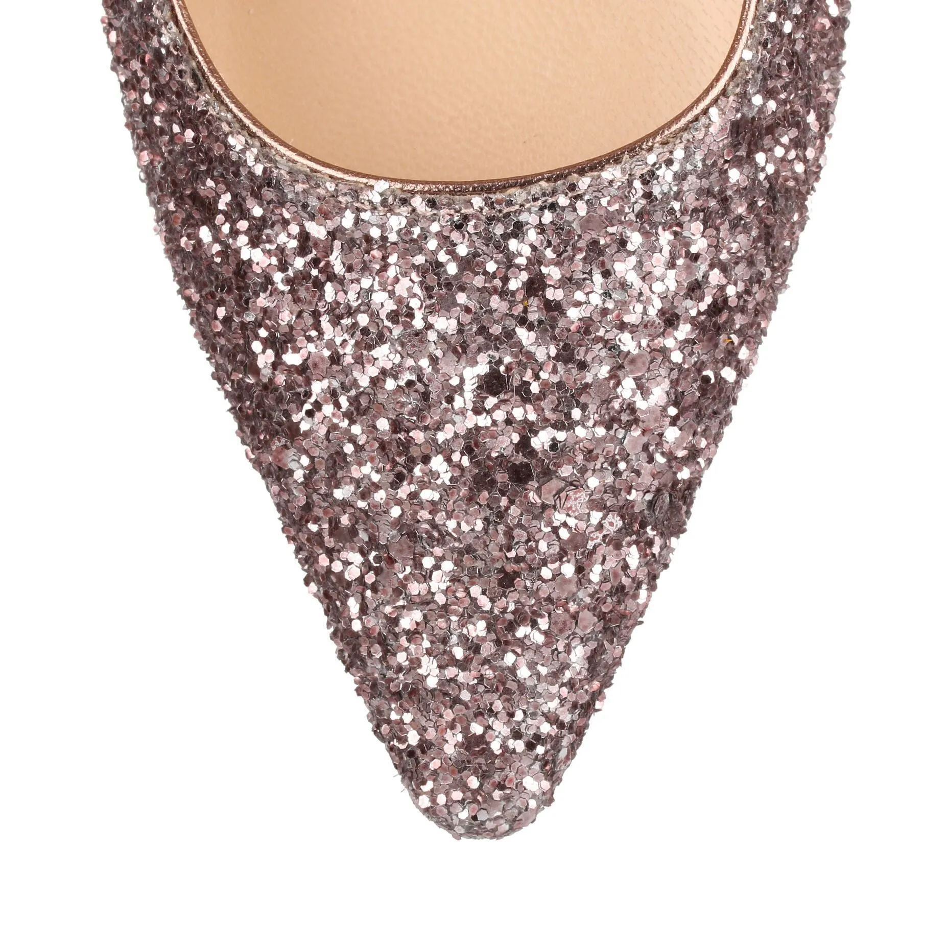 Romy 100 pink glitter pump