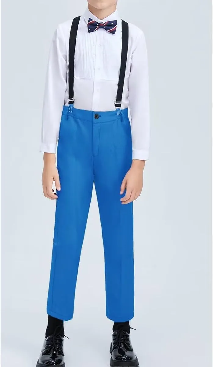 ROZU Boys Dress Pants Flat Front School Uniform Pants for Boys Toddler Kids Formal Belt Loops Boy’s Suit Pants 2T-20