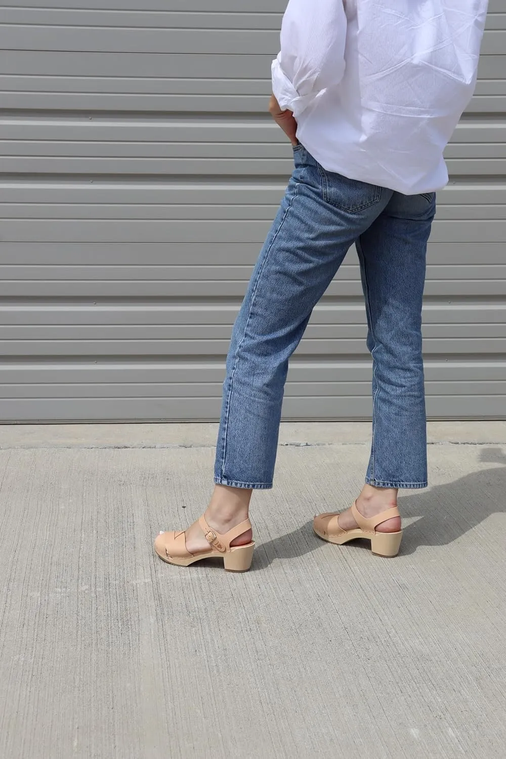 Sandgrens Handmade Swedish Wood Clogs for Women, High Heel Sandal | Monroe