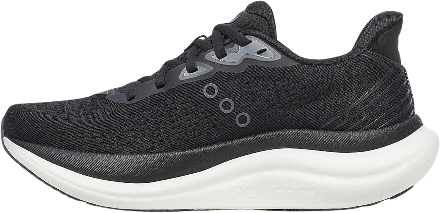 Saucony Women's Triumph 23 Sneaker, Black/White, 9.5