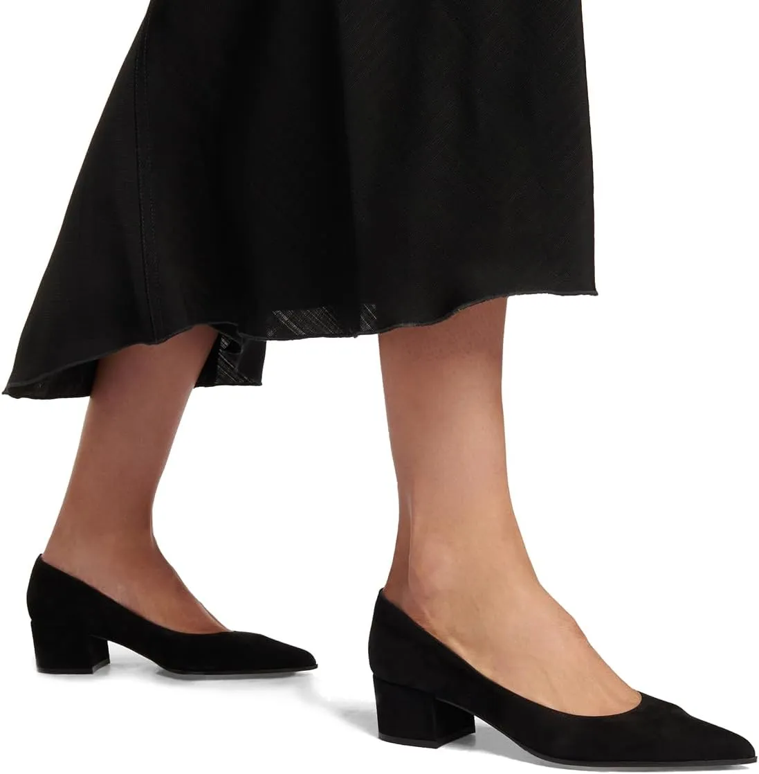 SHODENSE Women Classic Chunky Block Heel Suede Pumps Shoes Pointed Closed Toe Dress Sandals Slip On 2" Low Thick Heels Work Shoes Office Ladies Formal Comfort Wedding Party Basic Pumps 4-11 M US