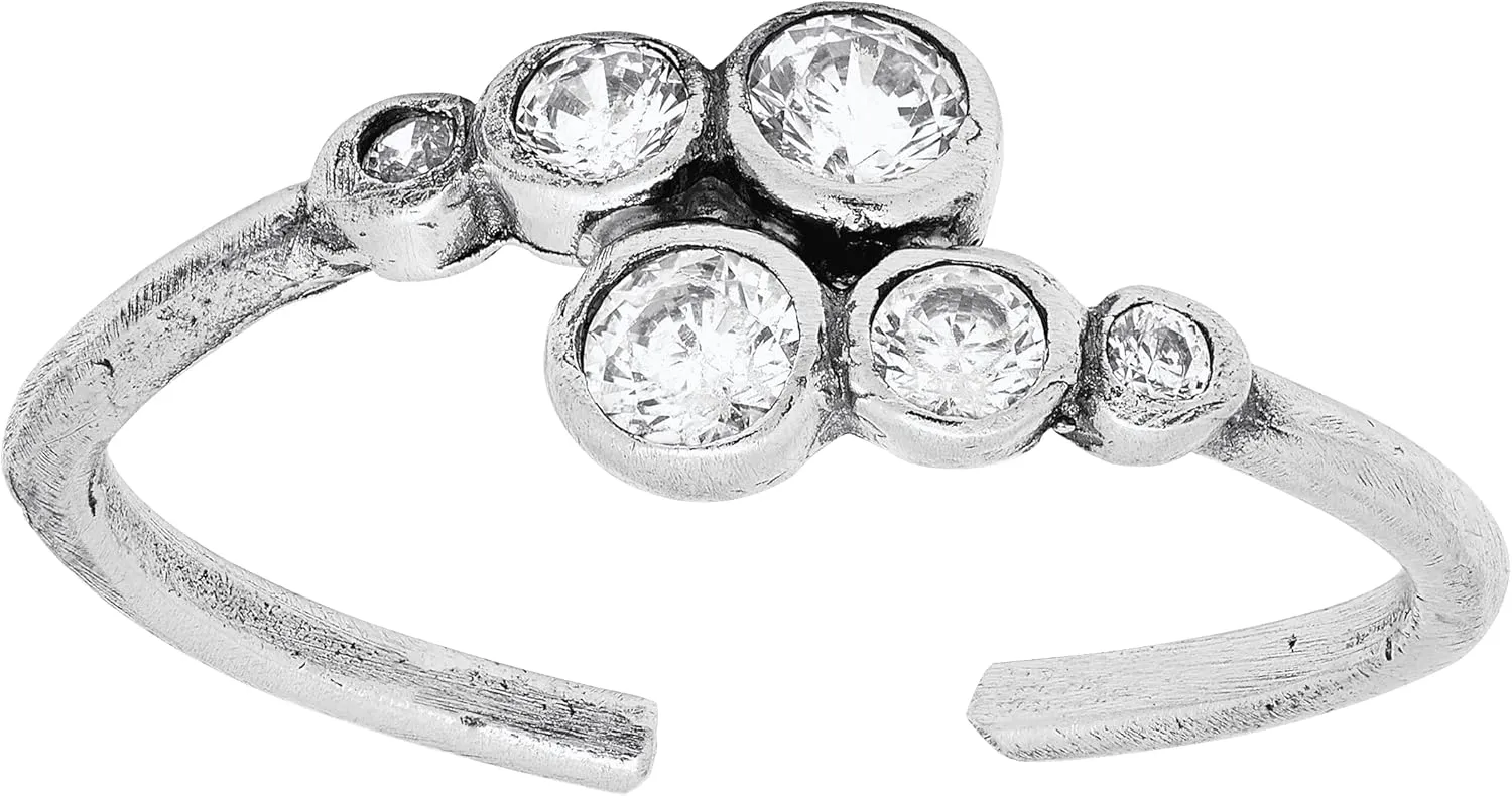 Silpada 'Passing Ships' Cubic Zirconia Toe Ring in Sterling Silver