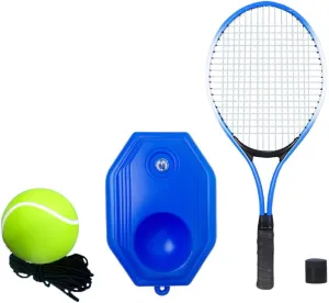 Single Tennis Trainer for Personal Practice, Professional Single Tennis Training Tool, Tennis Training Device, Blue Racket, for Adults