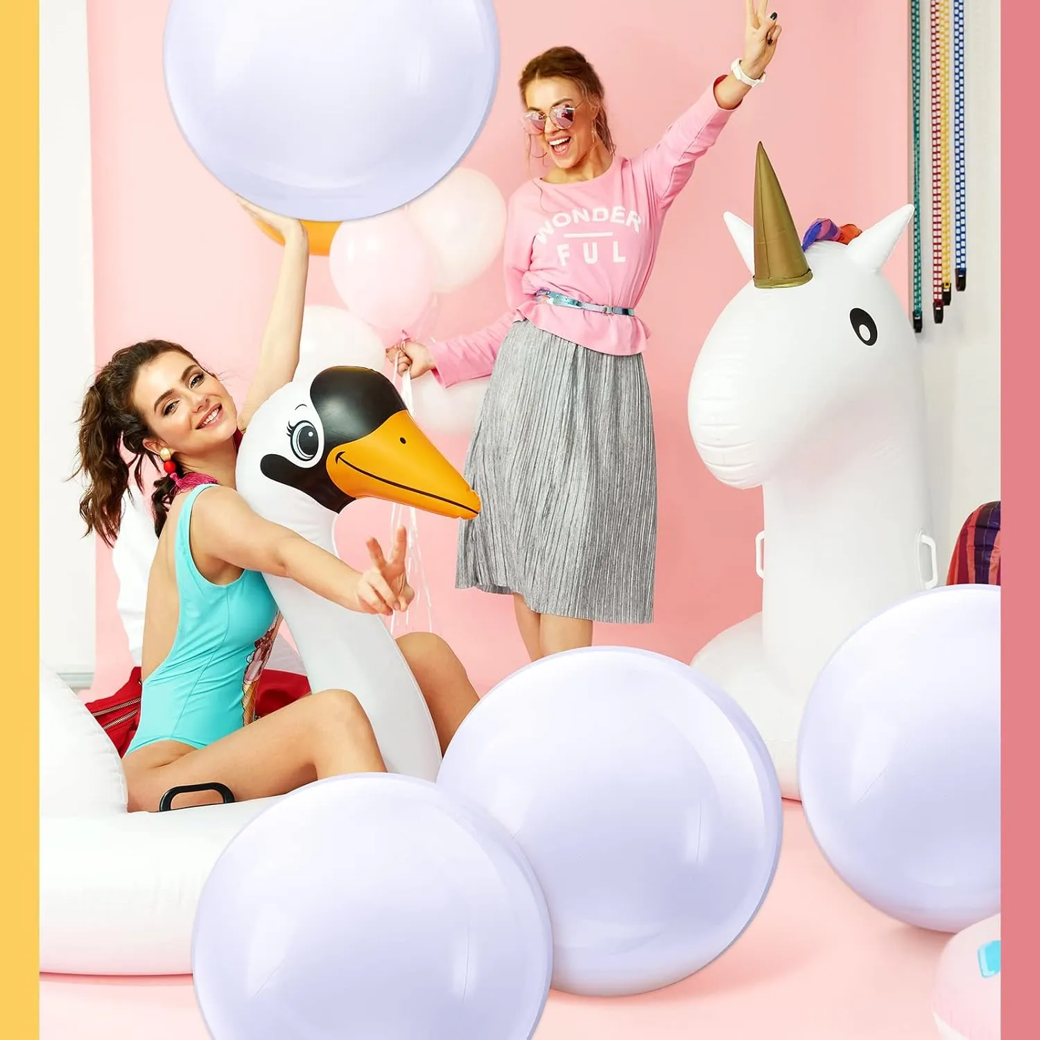 Sinmoe 8 Pieces Inflatable Beach Balls Decorations Solid Swimming Pool Ball for Summer Beach, Pool and Party Favor