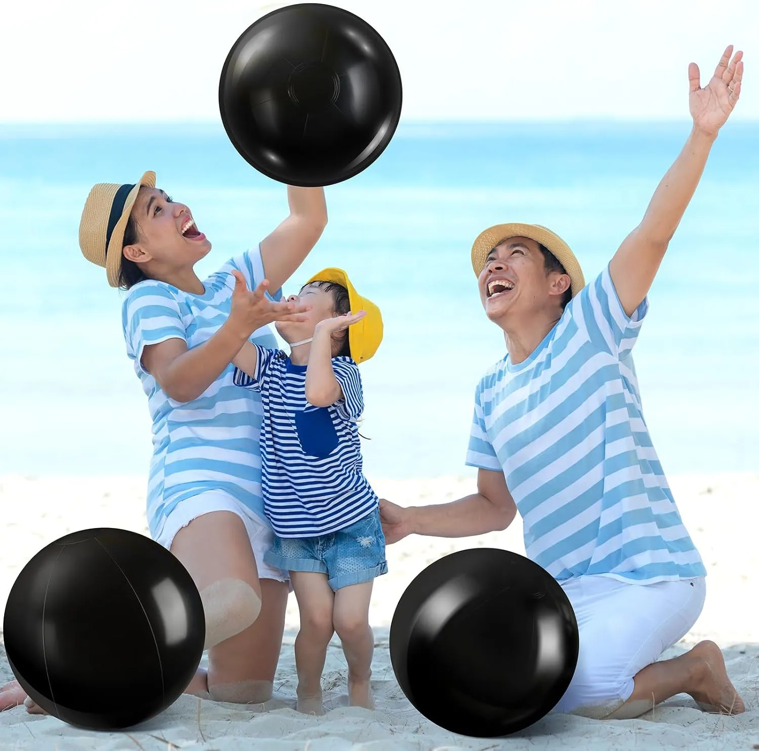 Sinmoe 8 Pieces Inflatable Beach Balls Decorations Solid Swimming Pool Ball for Summer Beach, Pool and Party Favor