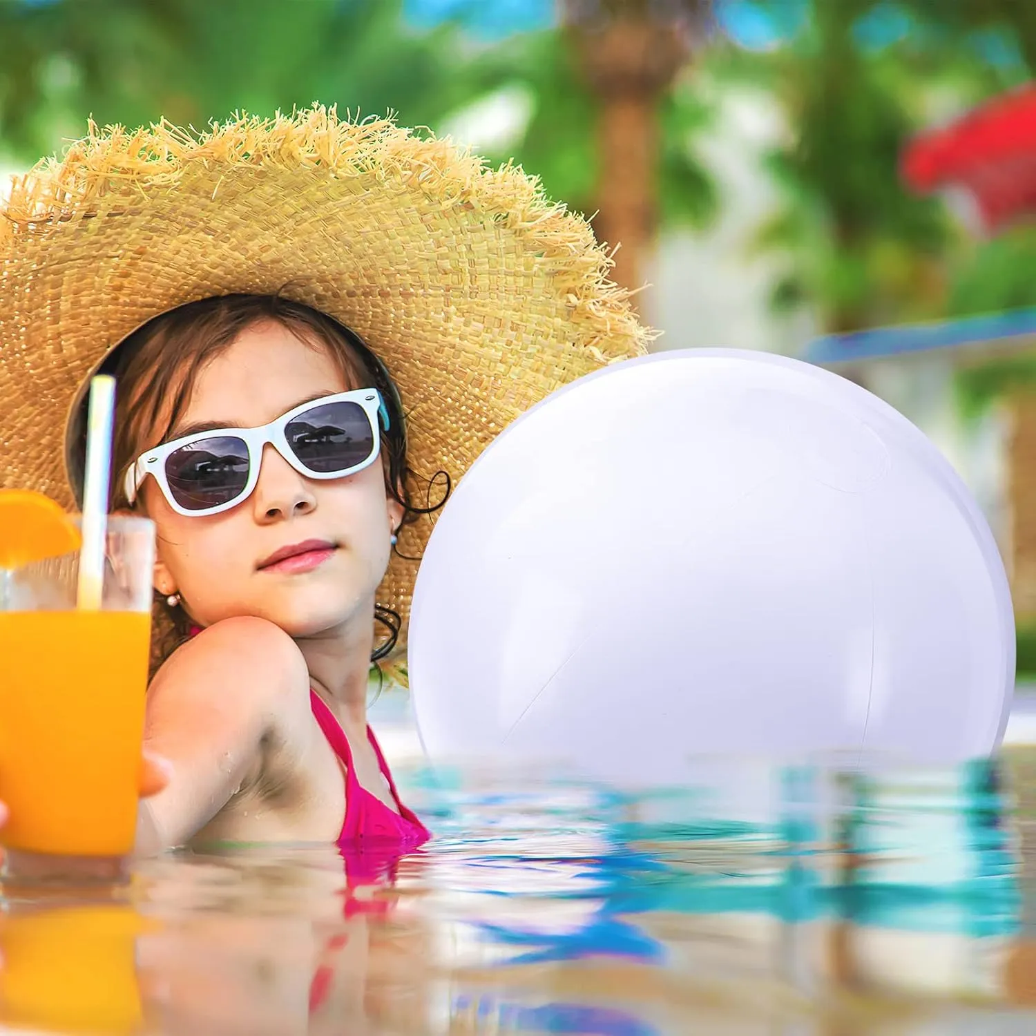 Sinmoe 8 Pieces Inflatable Beach Balls Decorations Solid Swimming Pool Ball for Summer Beach, Pool and Party Favor