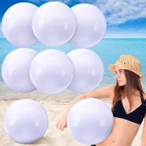 Sinmoe 8 Pieces Inflatable Beach Balls Decorations Solid Swimming Pool Ball for Summer Beach, Pool and Party Favor