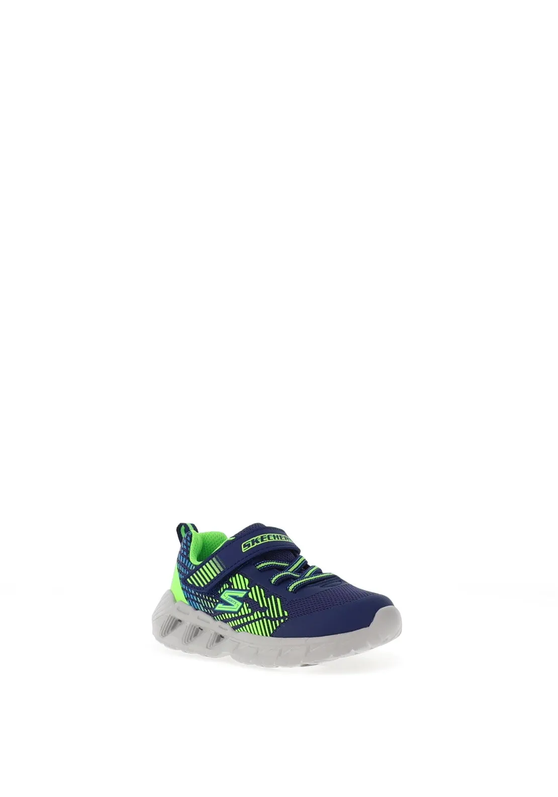 Skechers Boys S Lights Magna Lights Trainer, Navy/Lime