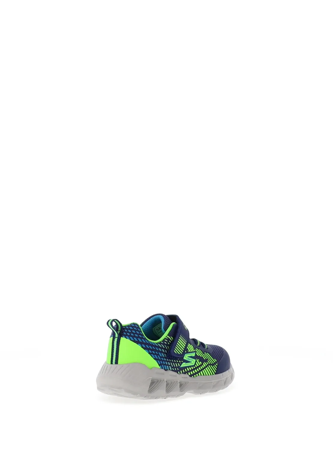 Skechers Boys S Lights Magna Lights Trainer, Navy/Lime