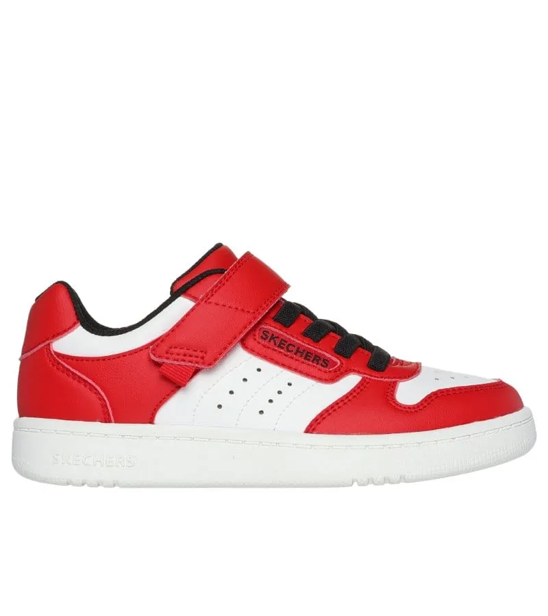 Skechers Boys Strap Red Court Trainer Quick Street - 405638L