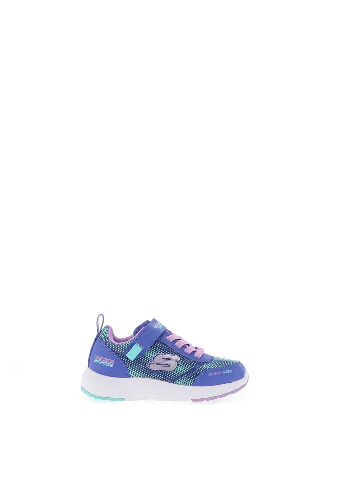 Skechers Girls Dynamic Tread Journey Time Waterproof Trainer, Blue Lav