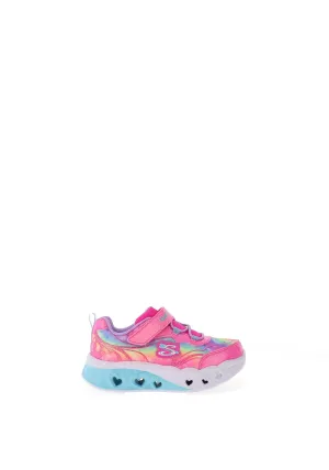 Skechers Girls Flutter Heart Lights Groovy Swirl Trainer, Hot Pink