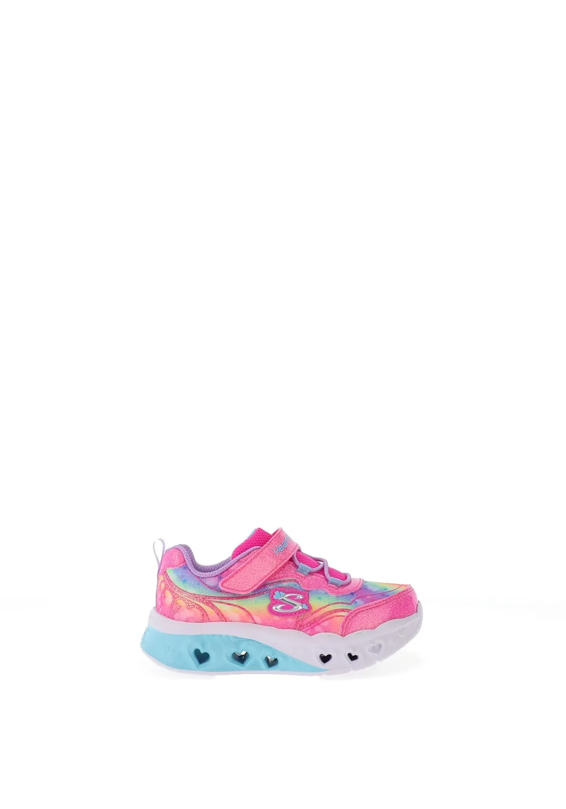 Skechers Girls Flutter Heart Lights Groovy Swirl Trainer, Hot Pink
