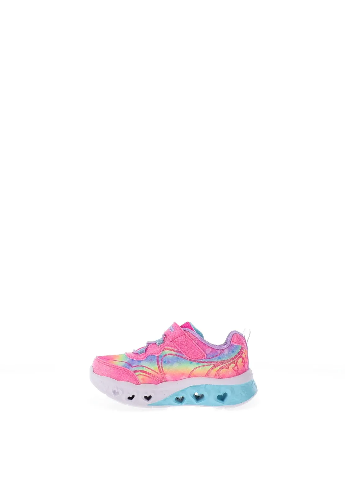 Skechers Girls Flutter Heart Lights Groovy Swirl Trainer, Hot Pink
