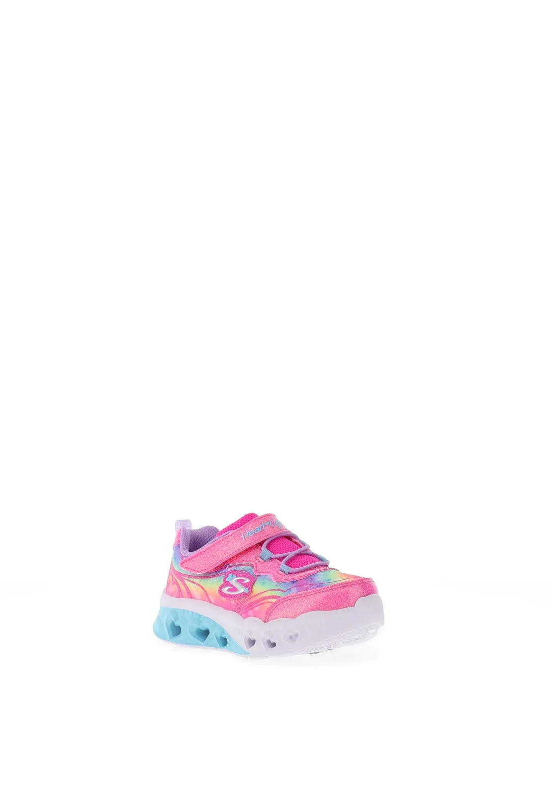Skechers Girls Flutter Heart Lights Groovy Swirl Trainer, Hot Pink