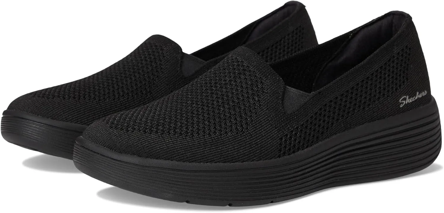 Skechers Modern Comfort Women's Women's Arch Fit Laguna-Adore Her Sneaker, Black, 5