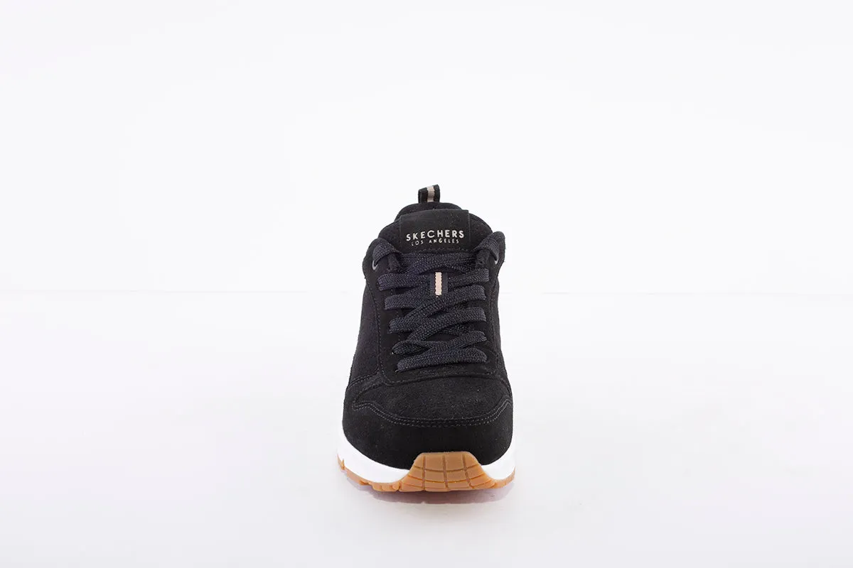 SKECHERS - UNO-TWO FOR THE SHOW -TRAINER - BLACK SUEDE