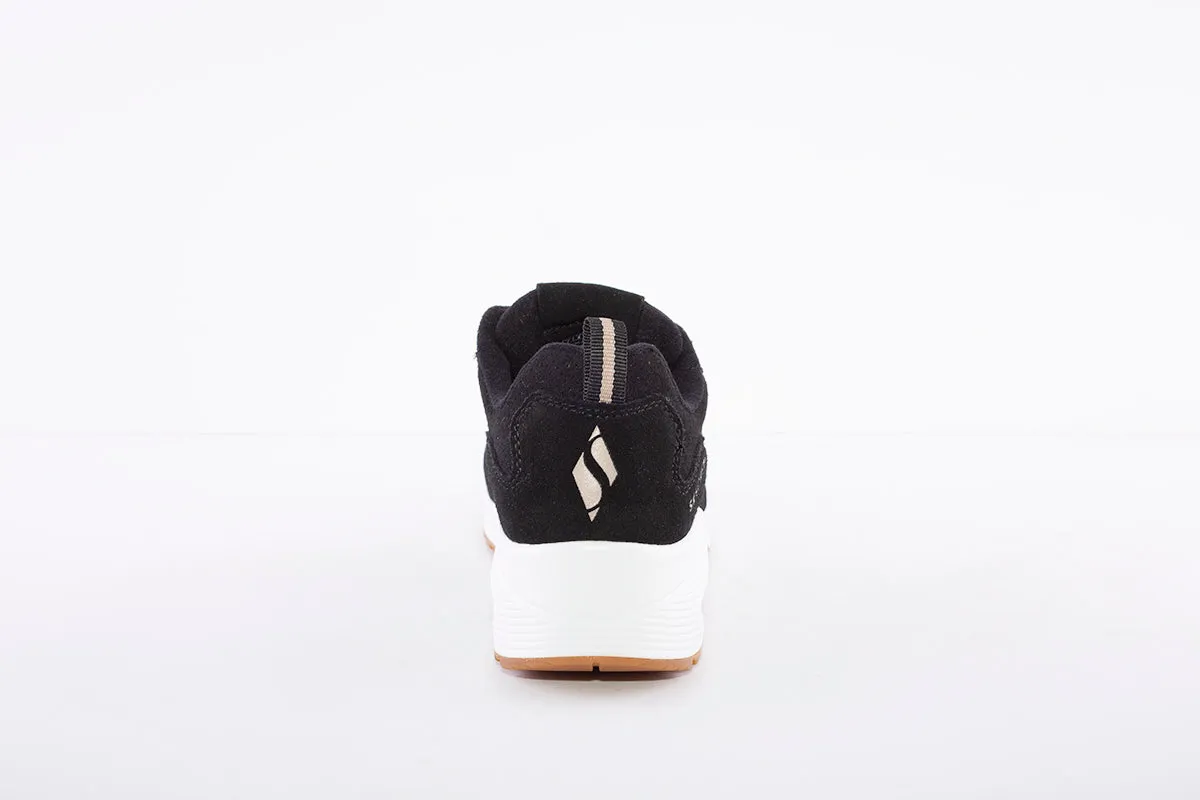 SKECHERS - UNO-TWO FOR THE SHOW -TRAINER - BLACK SUEDE
