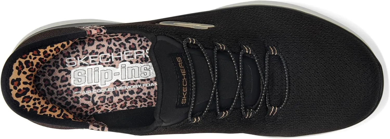 Skechers Women's Summits-Leopard Chic Hands Free Slip-ins Sneaker