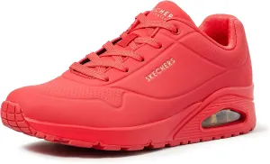 Skechers Women's Uno-Stand on Air Sneaker, Red, 8.5 Wide