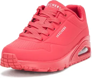 SKECHERS Women's Uno-Stand on Air Sneaker, Red/Red, 5