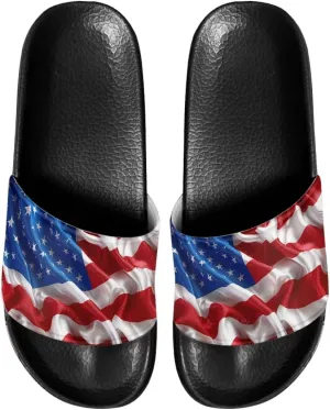 Slide Sandals Home Bathroom Slip-on Flat Slippers Daily Shoes for Women