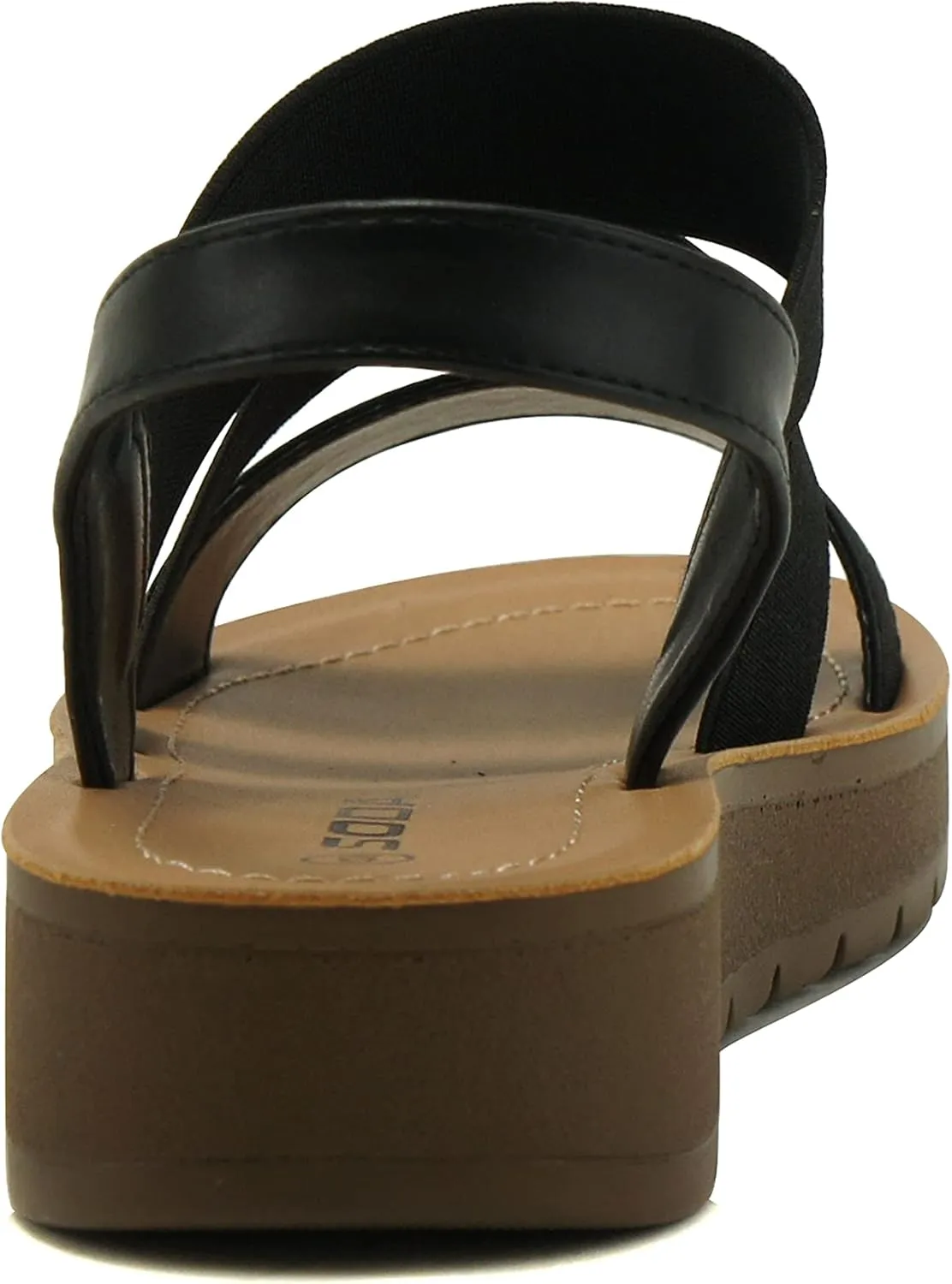 Soda BUTTON ~ Women Slip On Casual Open Toe Three Elastic Bands with Ankle Strap Fashion Gladiator Sandal