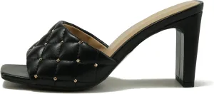 Soda JELLO ~ Women Slip On Diamond Quilted Stud Gem Jewel Fashion Flat Heel Sandal