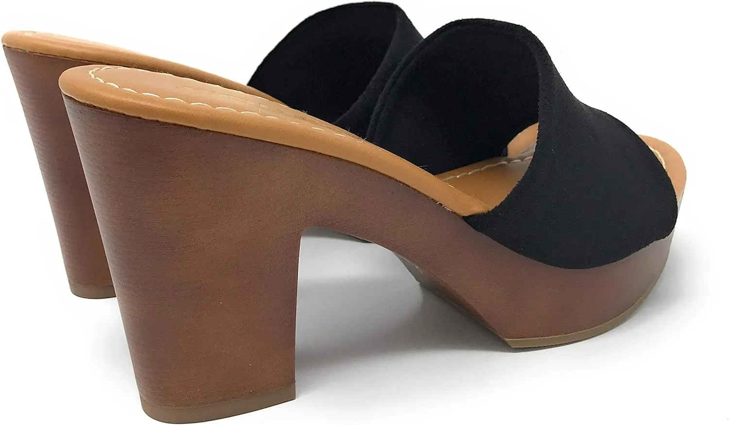 Soda Womens Sunkist Slip On Heeled Platform Sandal