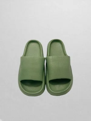 Soft Slide Green Cloud Slipper Sandal