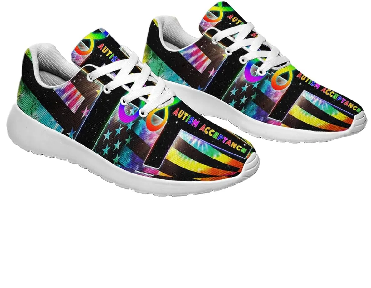Sonzj-II Autism Shoes for Men Women Running Sneakers Breathable Casual Sport Tennis Shoes Gift for Him Her