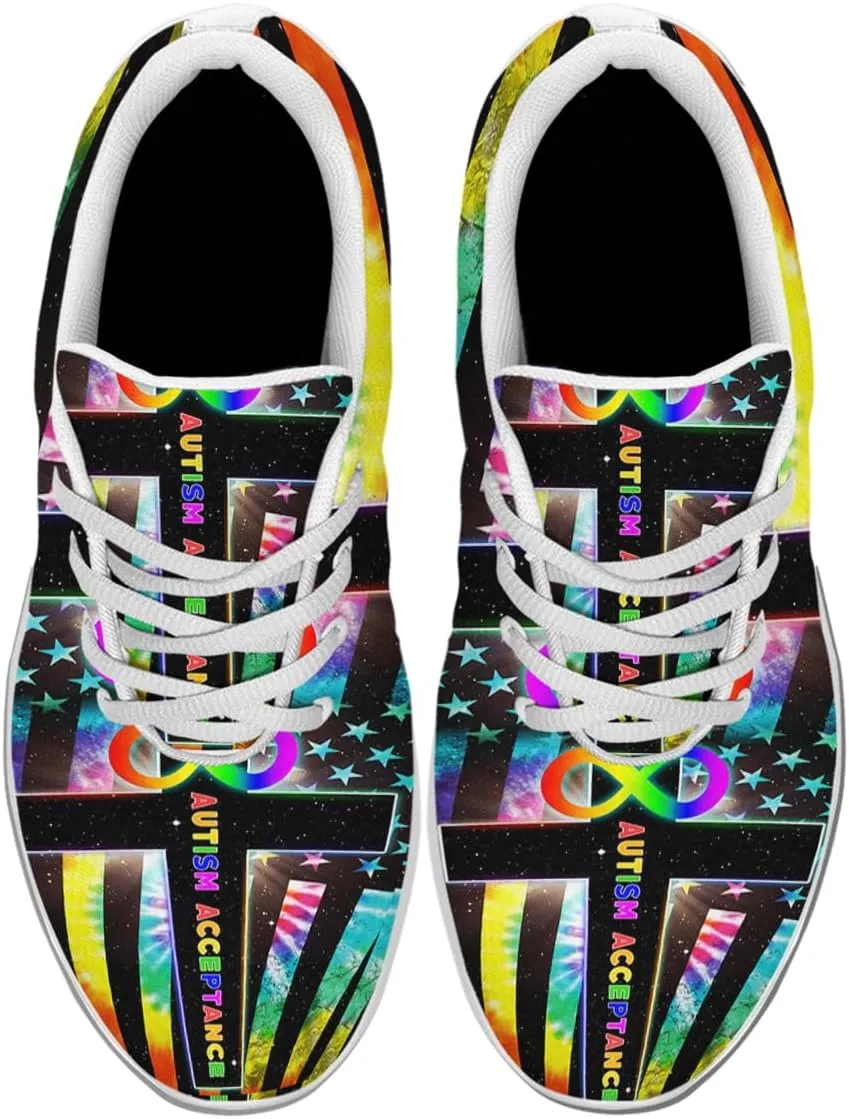 Sonzj-II Autism Shoes for Men Women Running Sneakers Breathable Casual Sport Tennis Shoes Gift for Him Her