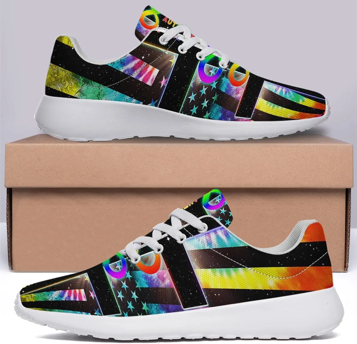 Sonzj-II Autism Shoes for Men Women Running Sneakers Breathable Casual Sport Tennis Shoes Gift for Him Her
